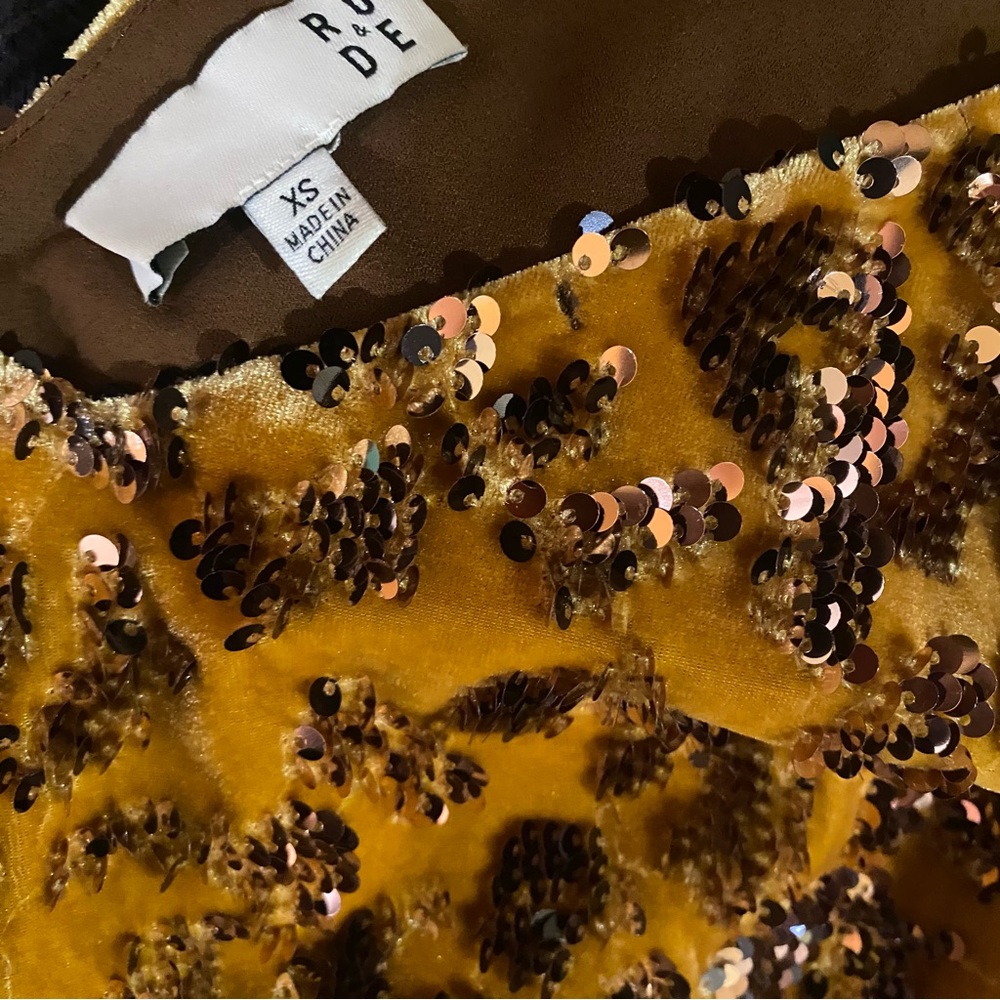 Anthropologie RO+DE Cami Tank Top Esther Sequin Velvet Animal Print Size XS - Picture 12 of 12